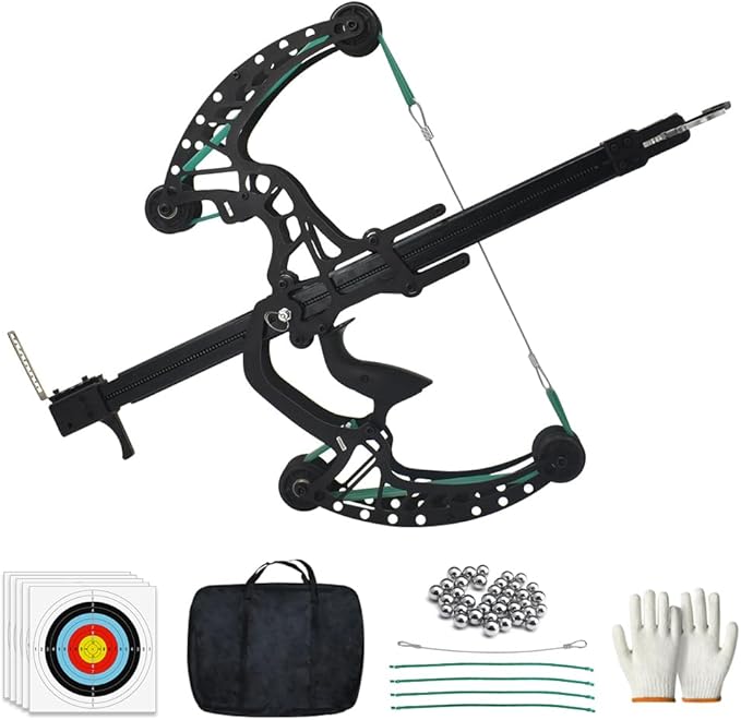 Rapid Fire Compound Bow Repeater - Repeating Multishot Bow / slingshot - 40x8mm shot magazine