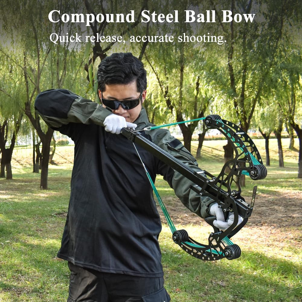 Rapid Fire Compound Bow Repeater - Repeating Multishot Bow / slingshot - 40x8mm shot magazine