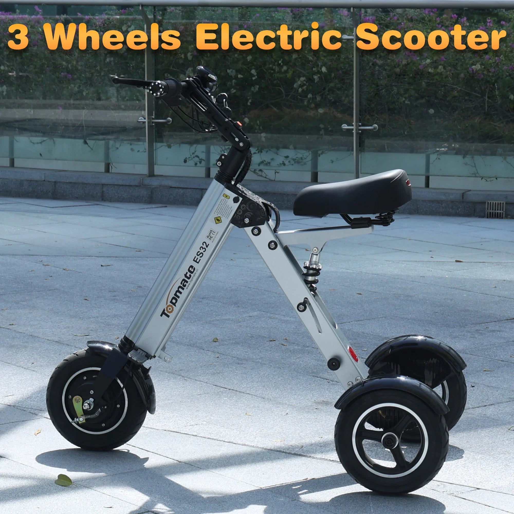 Folding Electric Tricycle Mobility Scooter for Adults and Seniors – 3-Wheel Scooter with Reverse Function, LED Display, and 3-Speed Modes