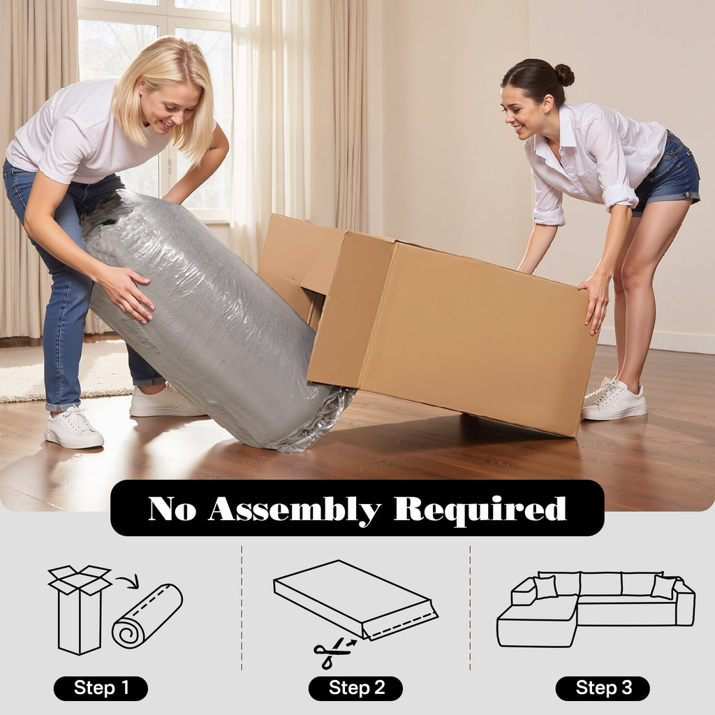 TriVolt 104" L-Shape Modular Couch with Chaise, Plush Corduroy Fabric, No Assembly Required